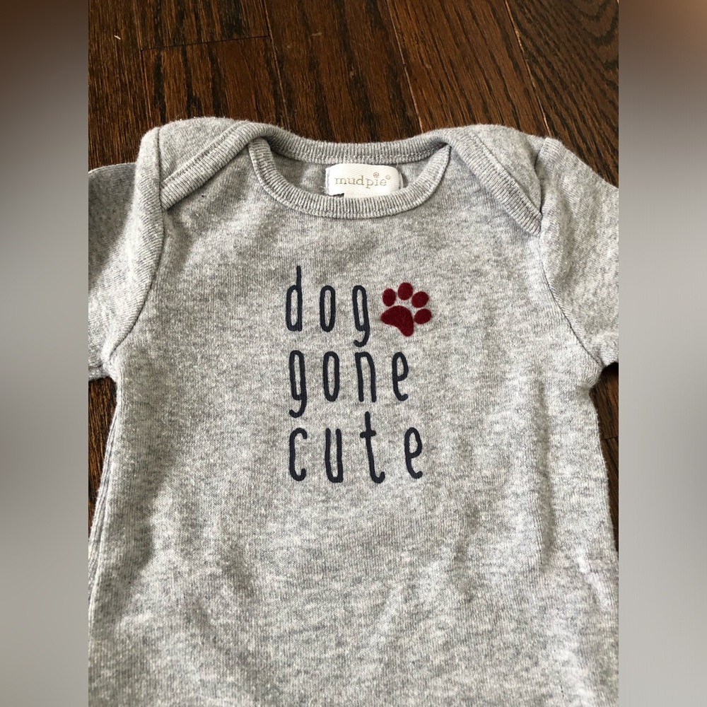 Mud Pie Infant Boys 0-3M 2-Piece “Dog Gone Cute” Long-Sleeves/Pants Outfit Set - Picture 3 of 9
